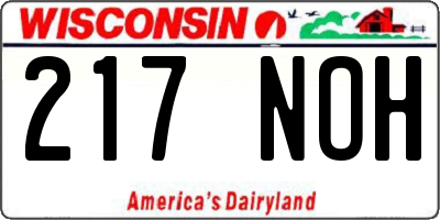 WI license plate 217NOH