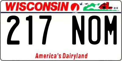 WI license plate 217NOM