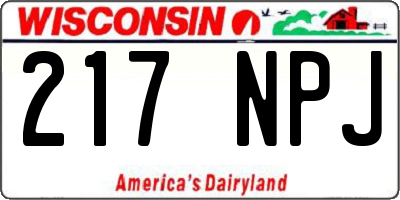WI license plate 217NPJ