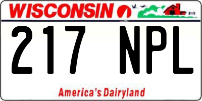 WI license plate 217NPL