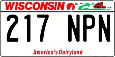 WI license plate 217NPN