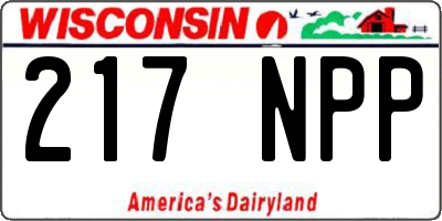 WI license plate 217NPP