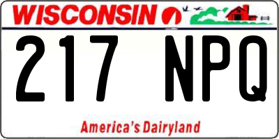 WI license plate 217NPQ