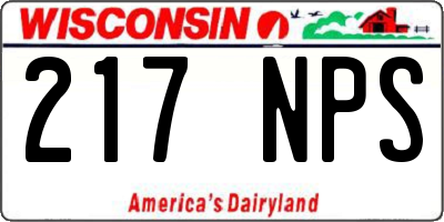 WI license plate 217NPS