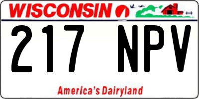 WI license plate 217NPV
