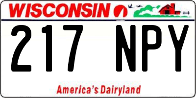 WI license plate 217NPY