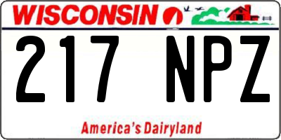 WI license plate 217NPZ
