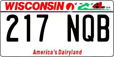 WI license plate 217NQB