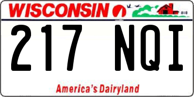 WI license plate 217NQI