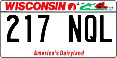 WI license plate 217NQL