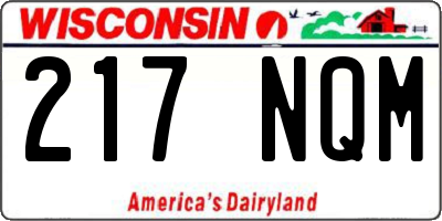WI license plate 217NQM