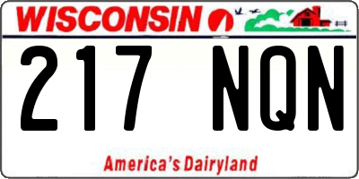 WI license plate 217NQN