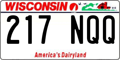 WI license plate 217NQQ