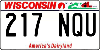 WI license plate 217NQU