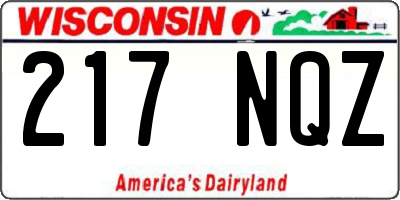 WI license plate 217NQZ