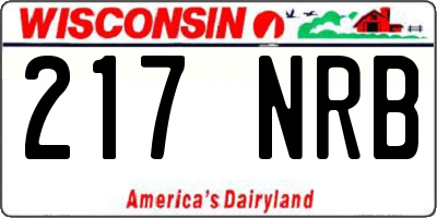 WI license plate 217NRB