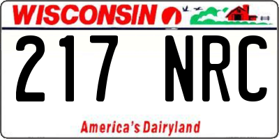 WI license plate 217NRC