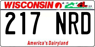 WI license plate 217NRD