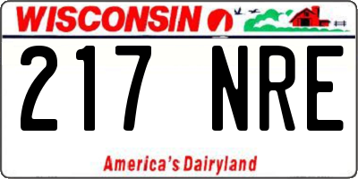 WI license plate 217NRE