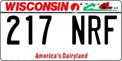 WI license plate 217NRF
