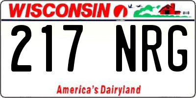 WI license plate 217NRG