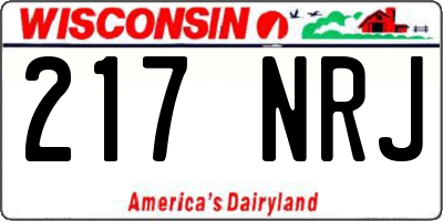 WI license plate 217NRJ