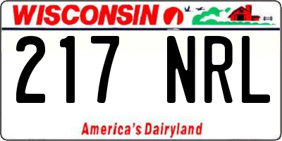 WI license plate 217NRL