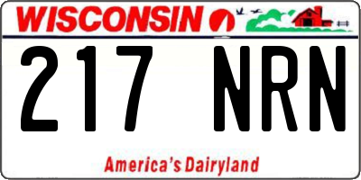 WI license plate 217NRN