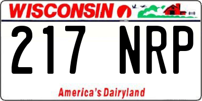 WI license plate 217NRP