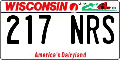 WI license plate 217NRS