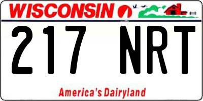 WI license plate 217NRT