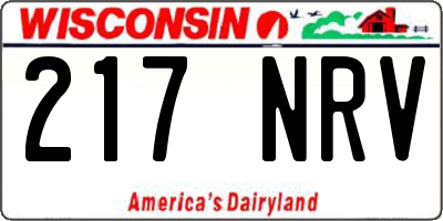 WI license plate 217NRV