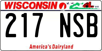 WI license plate 217NSB