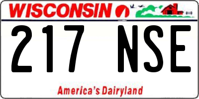 WI license plate 217NSE