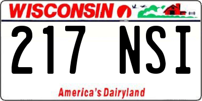 WI license plate 217NSI