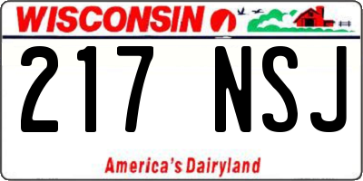 WI license plate 217NSJ