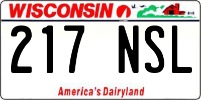 WI license plate 217NSL