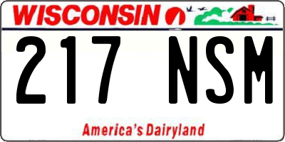 WI license plate 217NSM