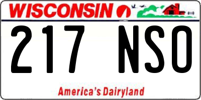 WI license plate 217NSO