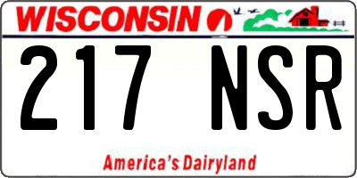 WI license plate 217NSR
