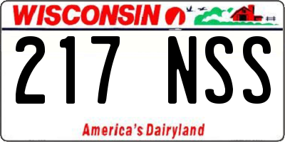 WI license plate 217NSS