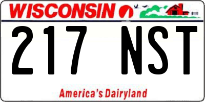 WI license plate 217NST