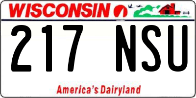 WI license plate 217NSU