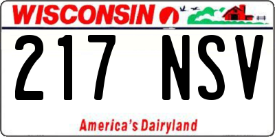 WI license plate 217NSV