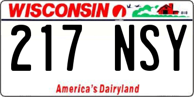WI license plate 217NSY