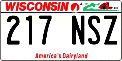 WI license plate 217NSZ