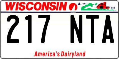 WI license plate 217NTA