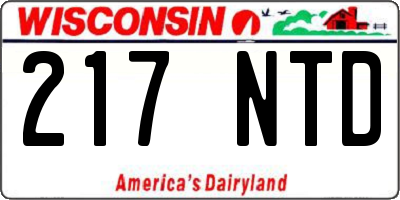 WI license plate 217NTD