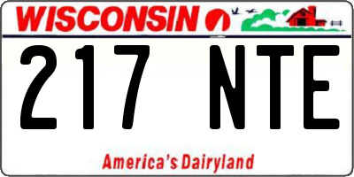 WI license plate 217NTE