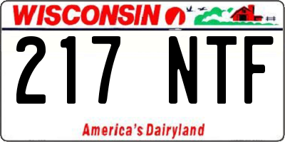 WI license plate 217NTF